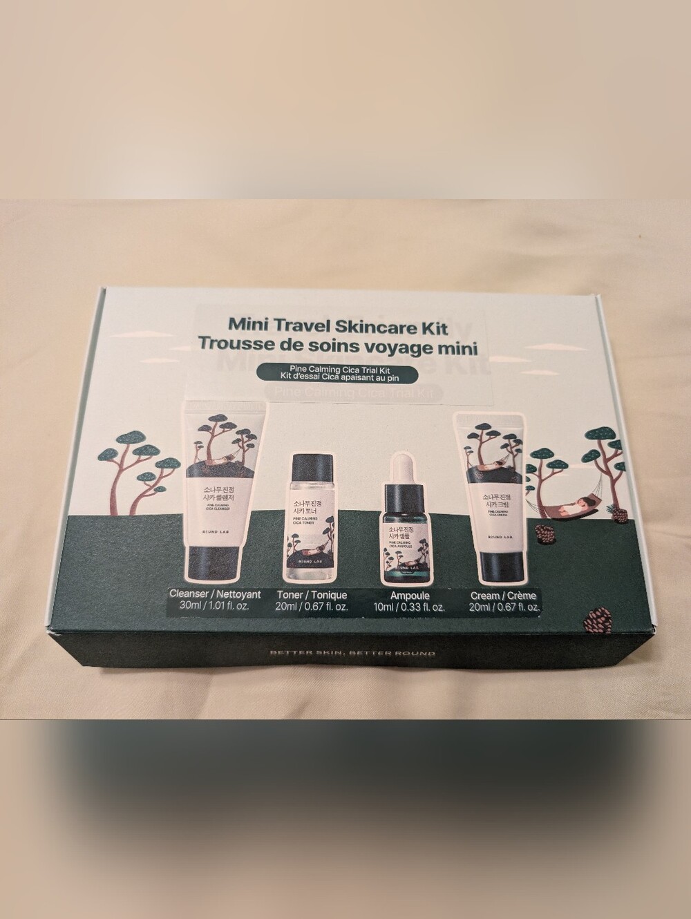 Round Lab Brand New Mini Travel Skincare Kit - Pine Calming Cica K Beauty